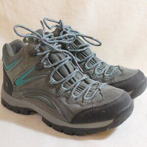 Northside Women's Size 8.5 Hiking Sneakers - Gray with Teal Accents Preowned